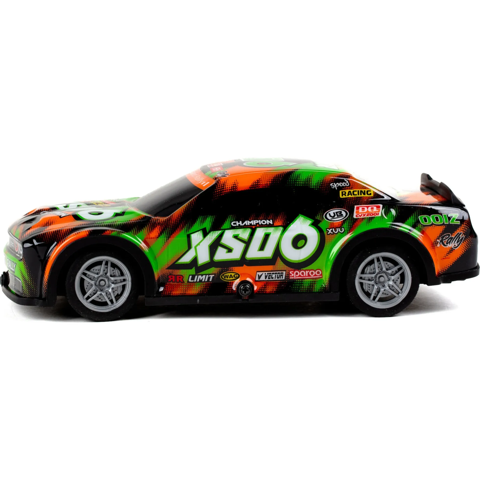 Fjernstyret Roar SXO6 racerbil med lys og 2,4 GHz styring - Grøn og orange - 1:22