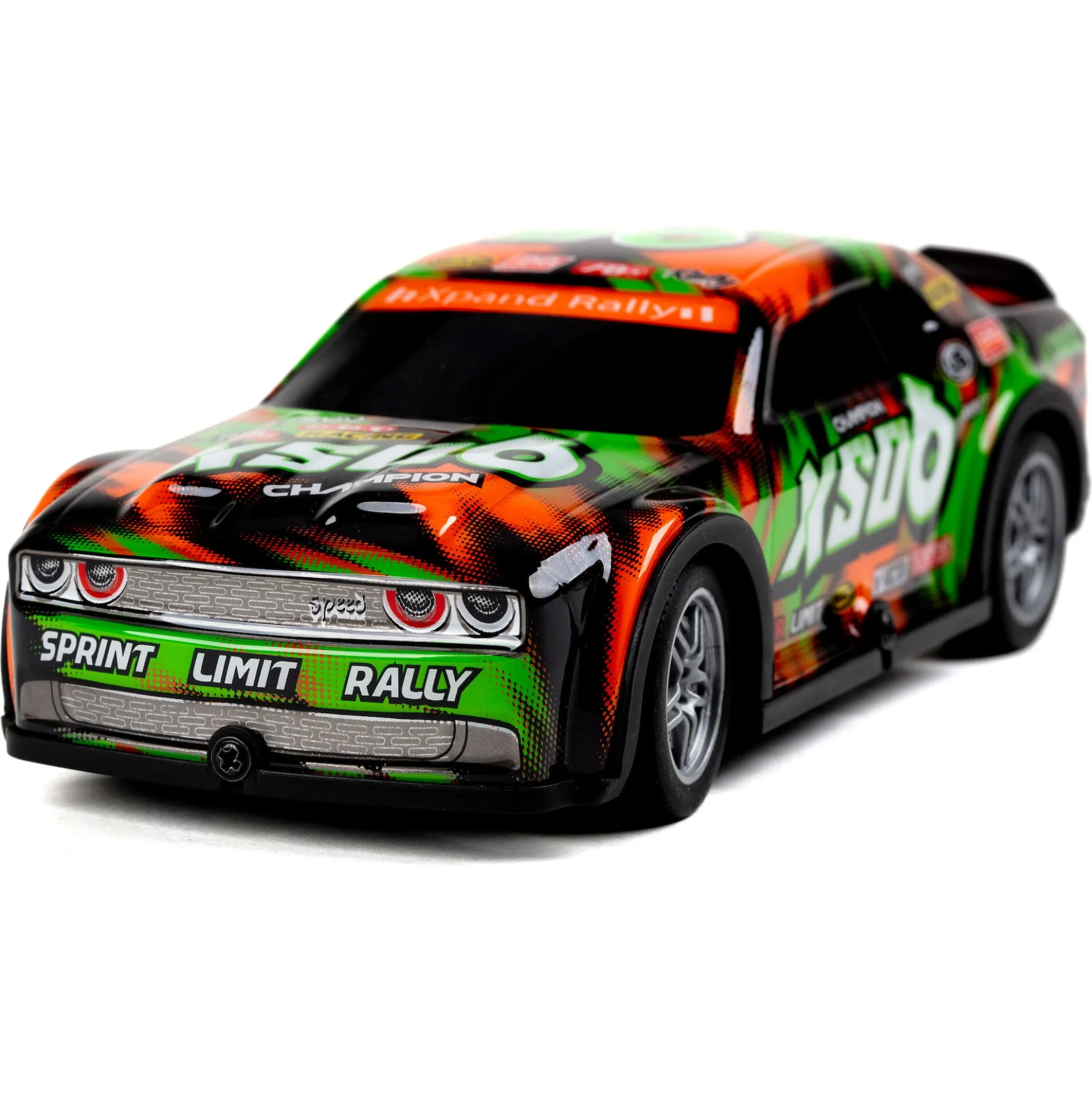 Fjernstyret Roar SXO6 racerbil med lys og 2,4 GHz styring - Grøn og orange - 1:22