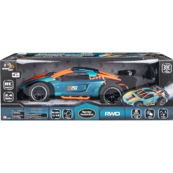 Fjernstyret street racer med drift, røg, lys og lyd - 2.4 GHz styring - 1:14