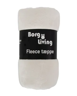 Fleece tæppe - Hvidt - 150x200 cm - Blødt og lækkert sofatæppe - Borg Living