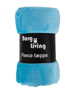 Fleece tæppe - Lyseblå - 150x200 cm - Blødt og lækkert sofatæppe - Borg Living