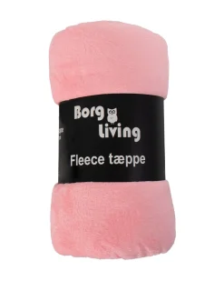 Fleece tæppe - Lyserød - 150x200 cm - Blødt og lækkert sofatæppe - Borg Living