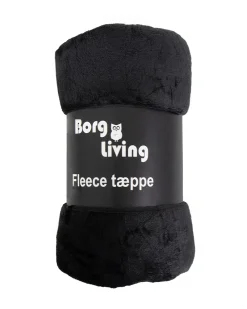 Fleece tæppe - Sort - 150x200 cm - Blødt og lækkert sofatæppe - Borg Living