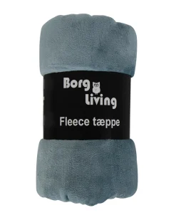 Fleece tæppe - Støvet blå - 150x200 cm - Blødt og lækkert sofatæppe - Borg Living