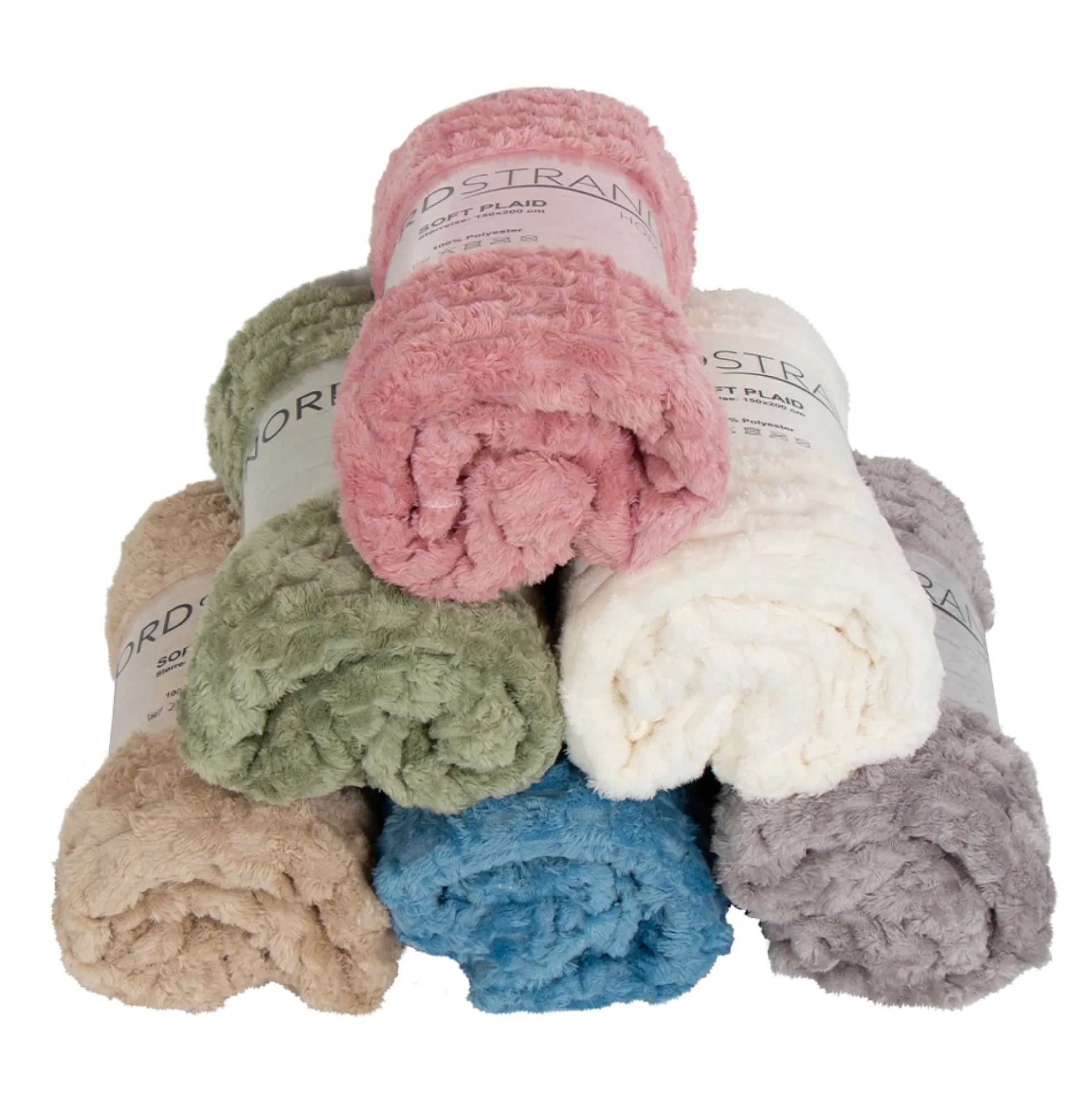 Fleece tæppe - vaffelstruktur - 150x200 cm - Blødt gråt sofatæppe - Nordstrand Home