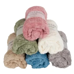 Fleece tæppe - vaffelstruktur - 150x200 cm - Blødt blåt sofatæppe med - Nordstrand Home