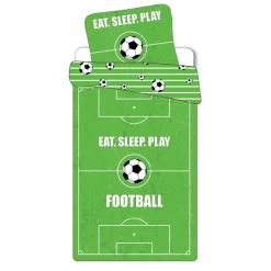 Fodbold sengetøj - 100% bomuld - Børnesengetøj 140x200 cm - Fodbold bane