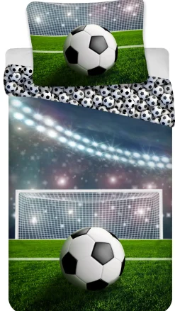 Fodbold sengetøj - 100% bomuld - Junior sengetøj 100x140 cm