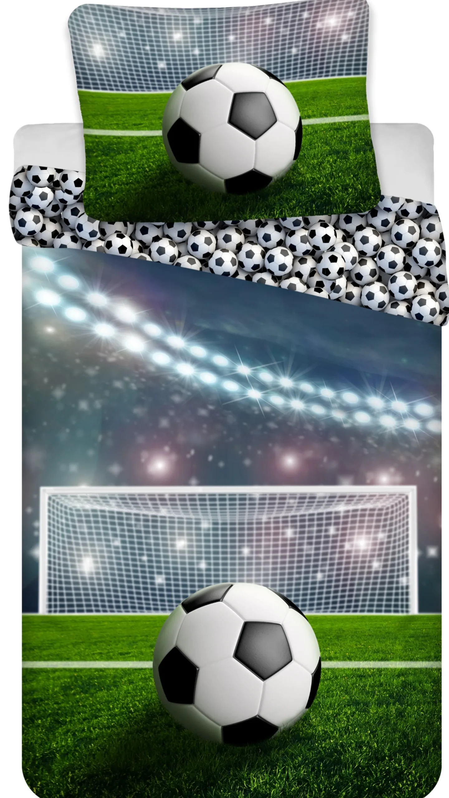 Fodbold sengetøj - 100% bomuld - Junior sengetøj 100x140 cm