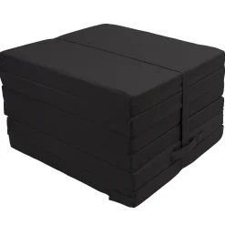 Foldemadras - Dobbelt - Populær som gæstemadras - 6 cm komfort skum - Nordstrand Home sort skummadras