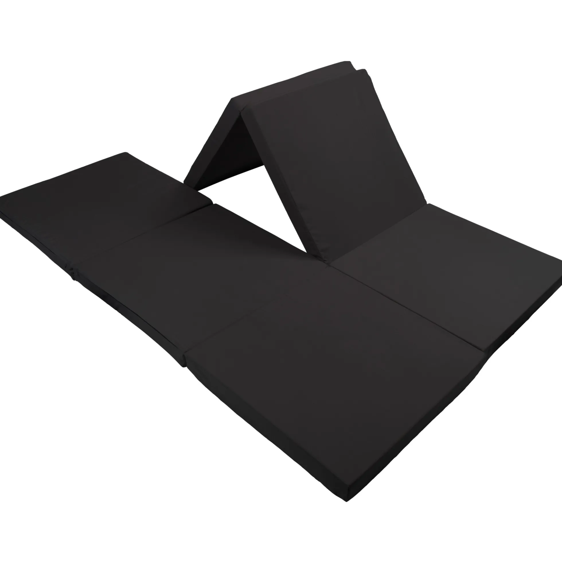Foldemadras - Dobbelt - Populær som gæstemadras - 6 cm komfort skum - Nordstrand Home sort skummadras