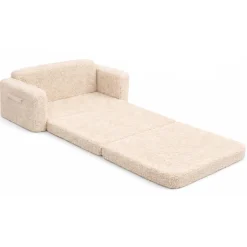 Foldesofa til børn - Beige plys - Børnemøbel
