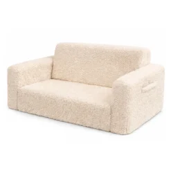 Foldesofa til børn - Beige plys - Børnemøbel