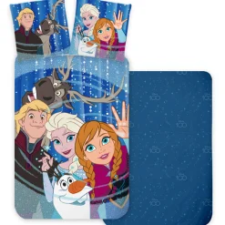 Frost sengetøj - 100% bomuld - Børnesengetøj 140x200 cm - Anna, Elsa, Sven, Kristoffer og Olaf - Disney 100