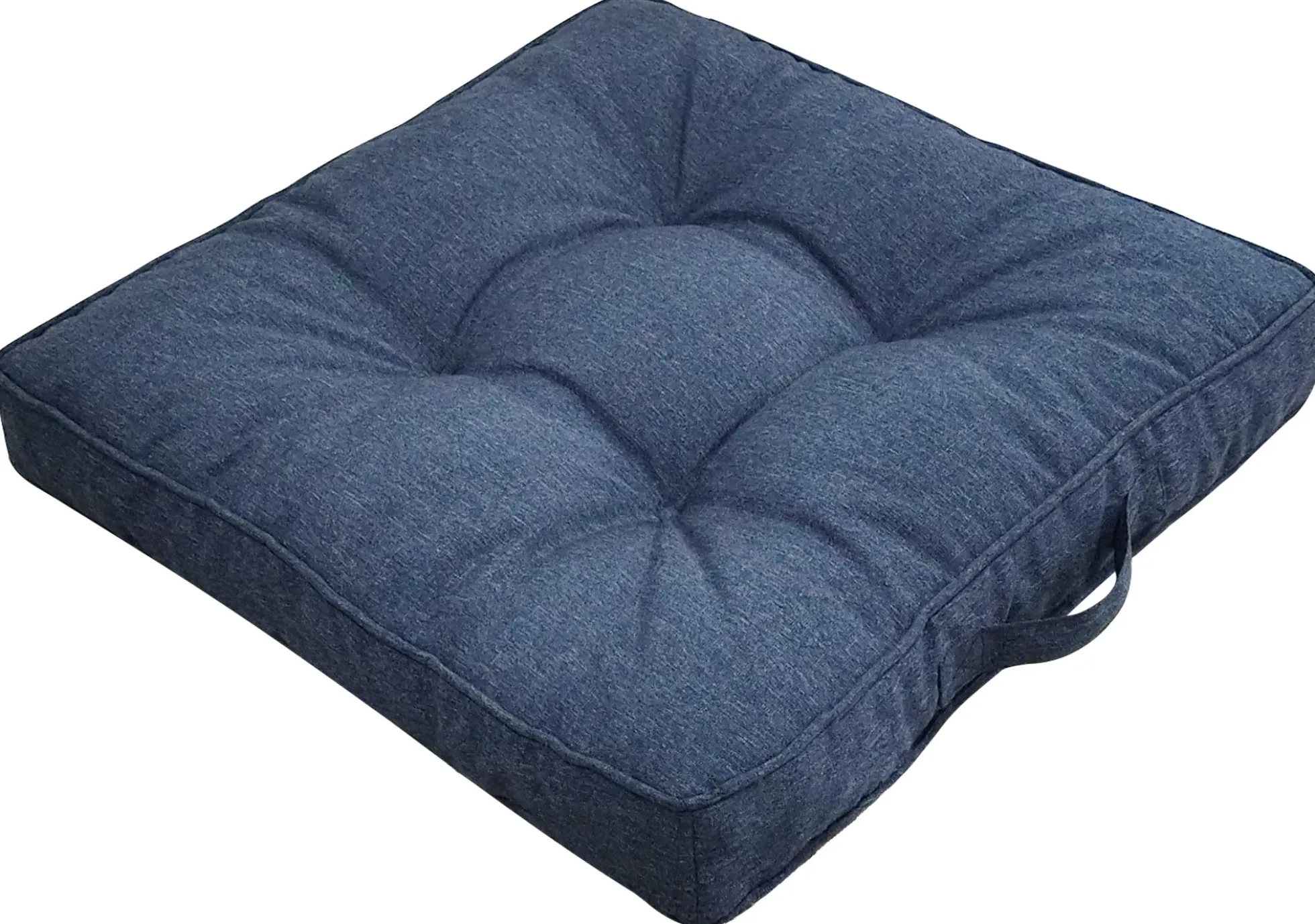 Futon hyndepakke til havestol 4 stk. - 7 cm bløde hynder - Mørkeblå havehynder til udendørs brug - Måler 50x50 cm - Nordstrand Home stolehynder
