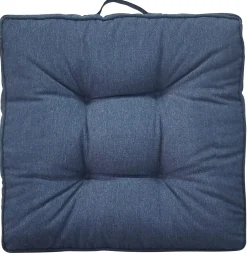 Futon hyndepakke til havestol 4 stk. - 7 cm bløde hynder - Mørkeblå havehynder til udendørs brug - Måler 50x50 cm - Nordstrand Home stolehynder
