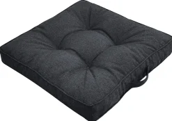 Futon hyndepakke til havestol 4 stk. - 7 cm bløde hynder - Antracit grå havehynder til udendørs brug - Måler 50x50 cm - Nordstrand Home stolehynder