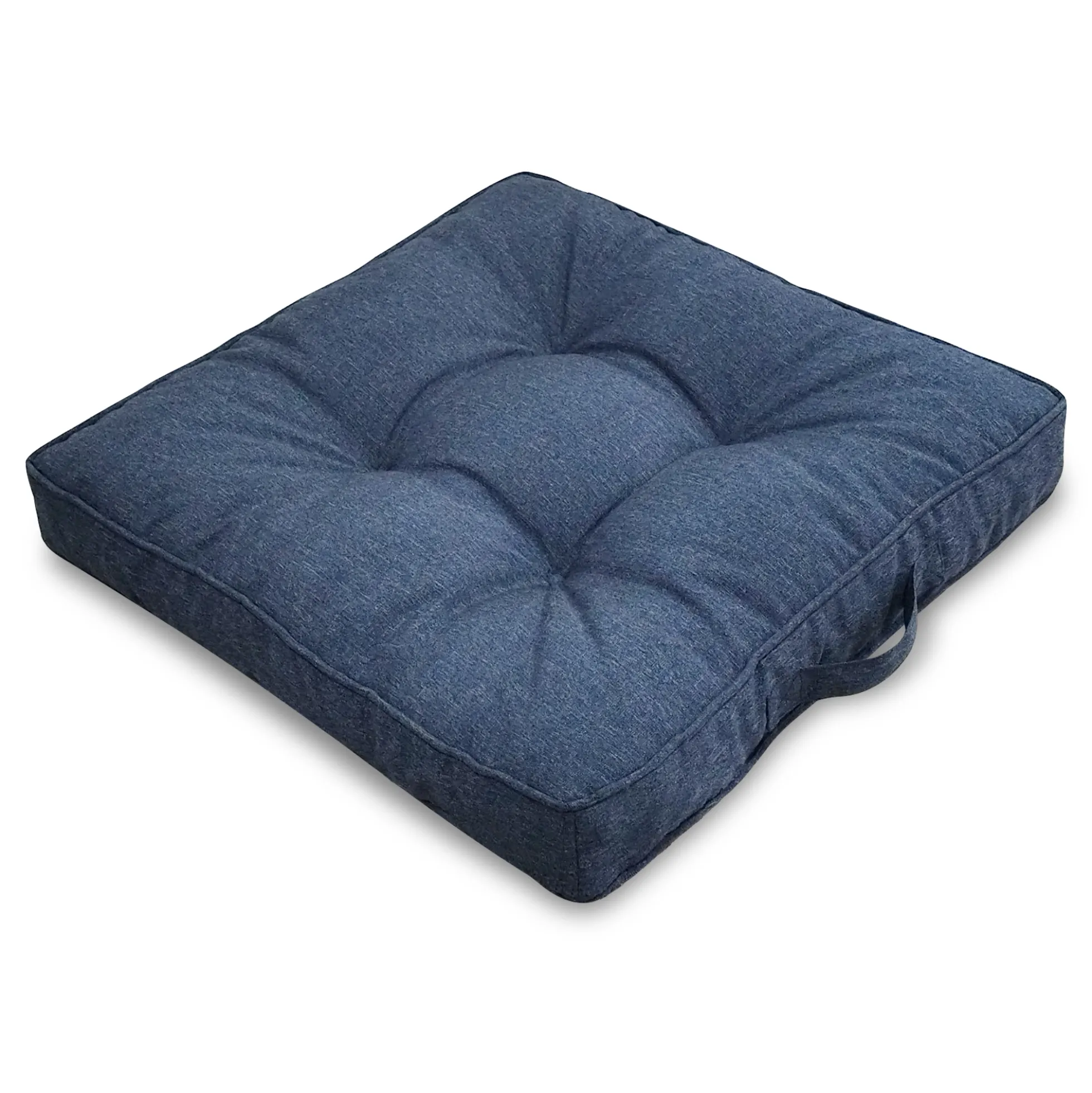 Futon hynde til havestol - 7 cm blød hynde - Mørkeblå havehynde til udendørs brug - Måler 50x50 cm - Nordstrand Home stolehynde
