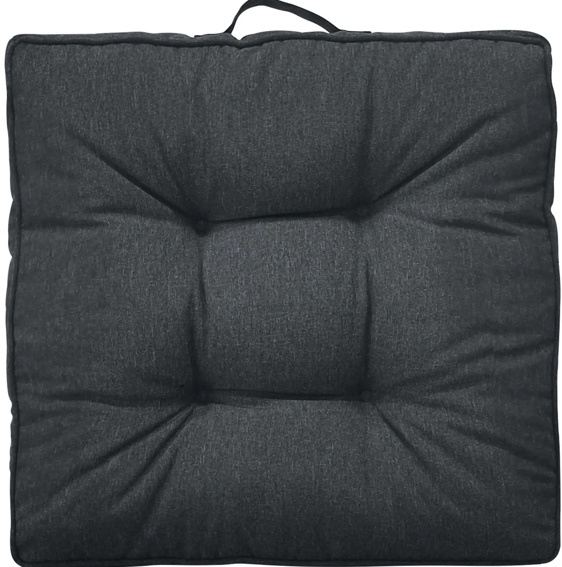 Futon hynde til havestol - 7 cm blød hynde - Antracit grå havehynde til udendørs brug - Måler 50x50 cm - Nordstrand Home stolehynde
