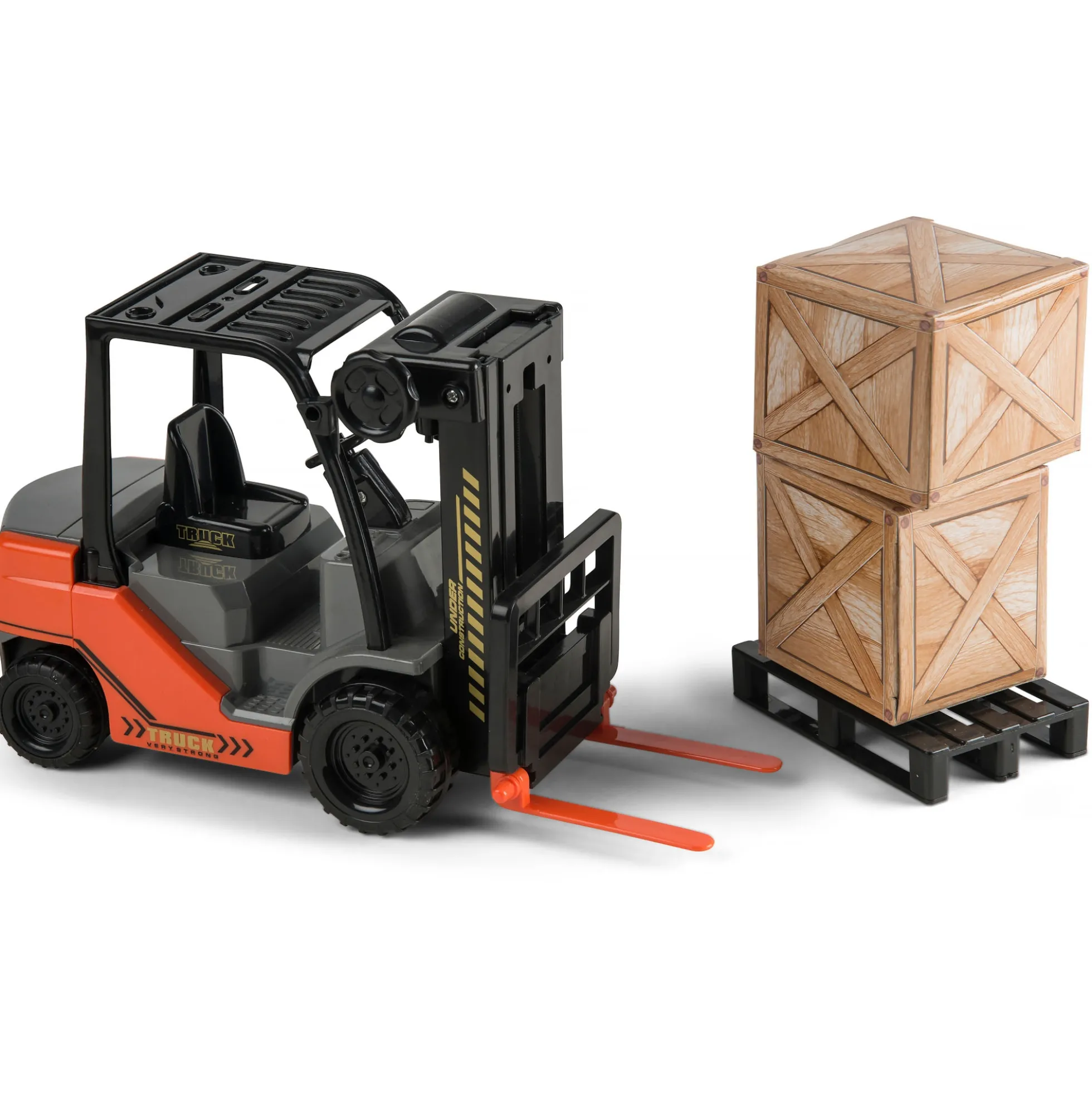 Gaffeltruck med palle og pakker - Perfekt til transportleg