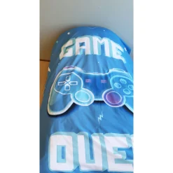 Gamer sengetøj - 100% bomuld - Børnesengetøj 140x200 cm - Blåt - Game Over