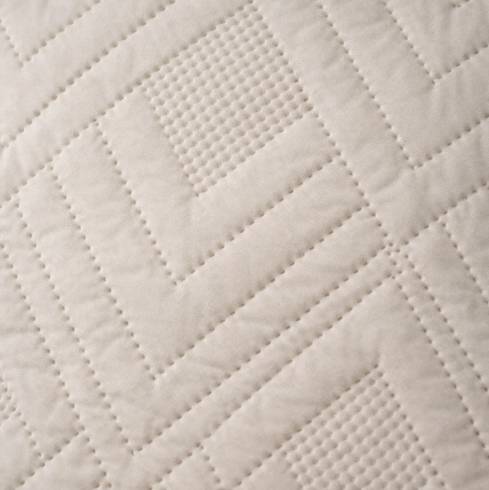 Gavlpude - 80x80 cm - 2 sidet - Sandfarvet og hvid - Stor pyntepude til sengen