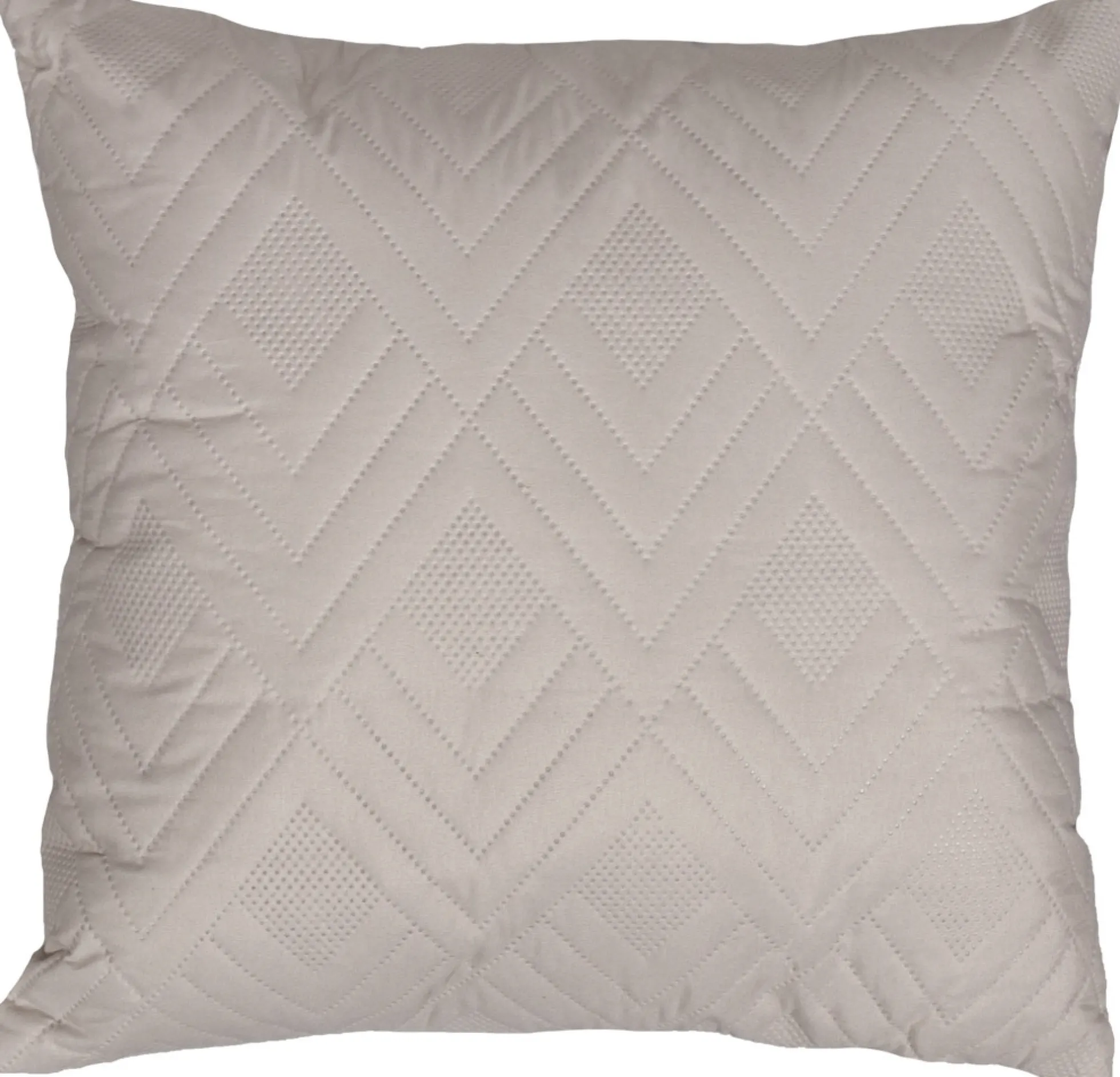Gavlpude - 80x80 cm - 2 sidet - Sandfarvet og hvid - Stor pyntepude til sengen