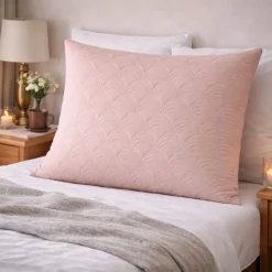 Gavlpude - 80x80 cm - Vendbar Rosa & Antracit - Gavlpude til sengen