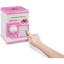 4-Girlz elektronisk pengeskab med kode, lyd og LED - Lyserød - 18 cm