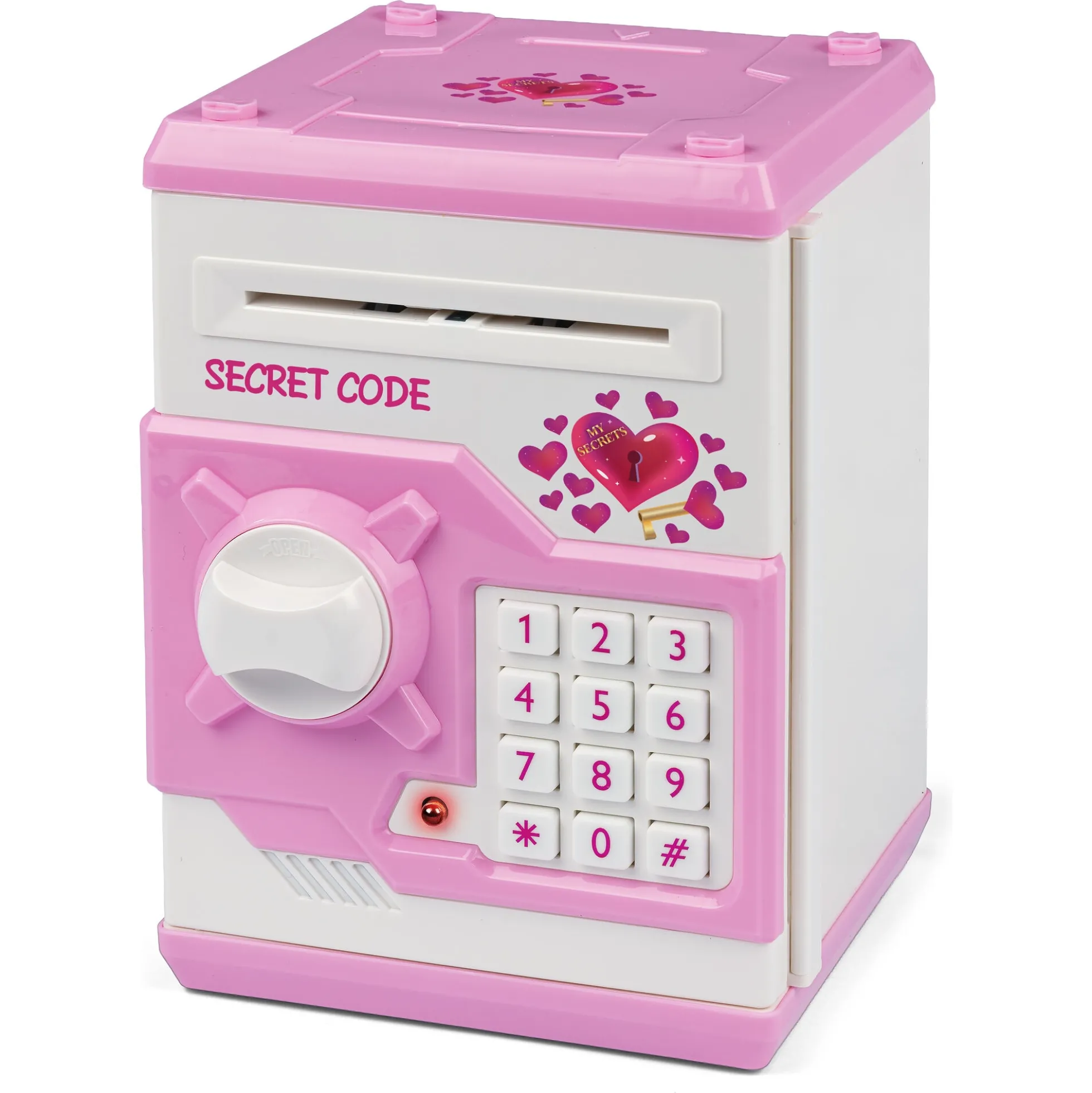 4-Girlz elektronisk pengeskab med kode, lyd og LED - Lyserød - 18 cm