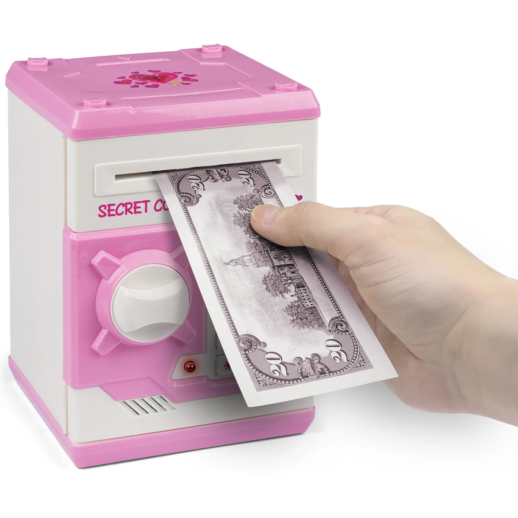 4-Girlz elektronisk pengeskab med kode, lyd og LED - Lyserød - 18 cm