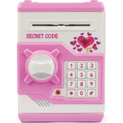 4-Girlz elektronisk pengeskab med kode, lyd og LED - Lyserød - 18 cm