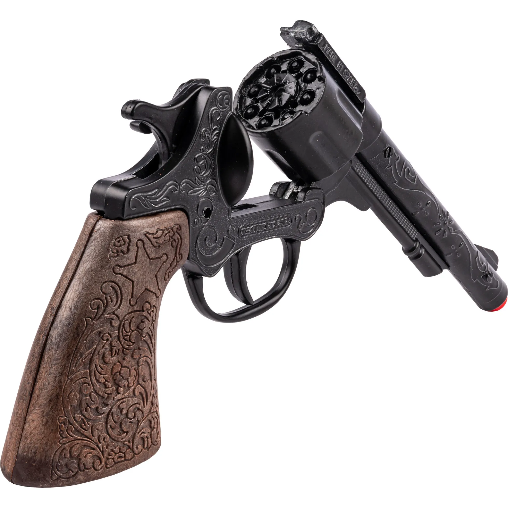 Gonher cowboy revolver i metal - 8-skuds krudt
