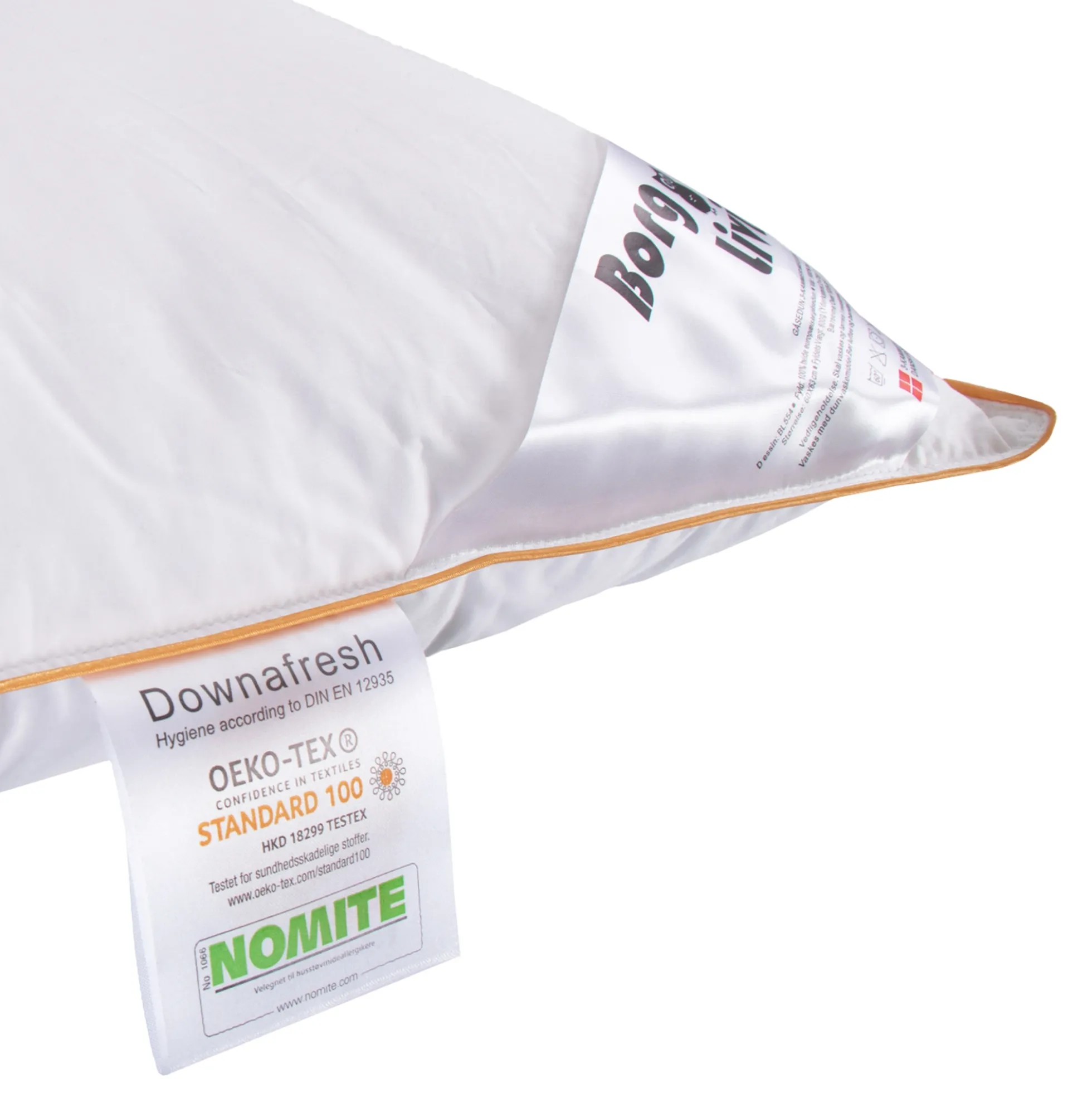 Gåseduns hovedpude - Mellem hovedpude - 60x63 cm - 3 kammer pude - Borg Living
