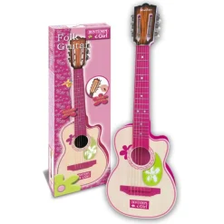 Guitar med 6 strenge og plekter til børn - 70 cm - Pink - Bontempi musiklegetøj
