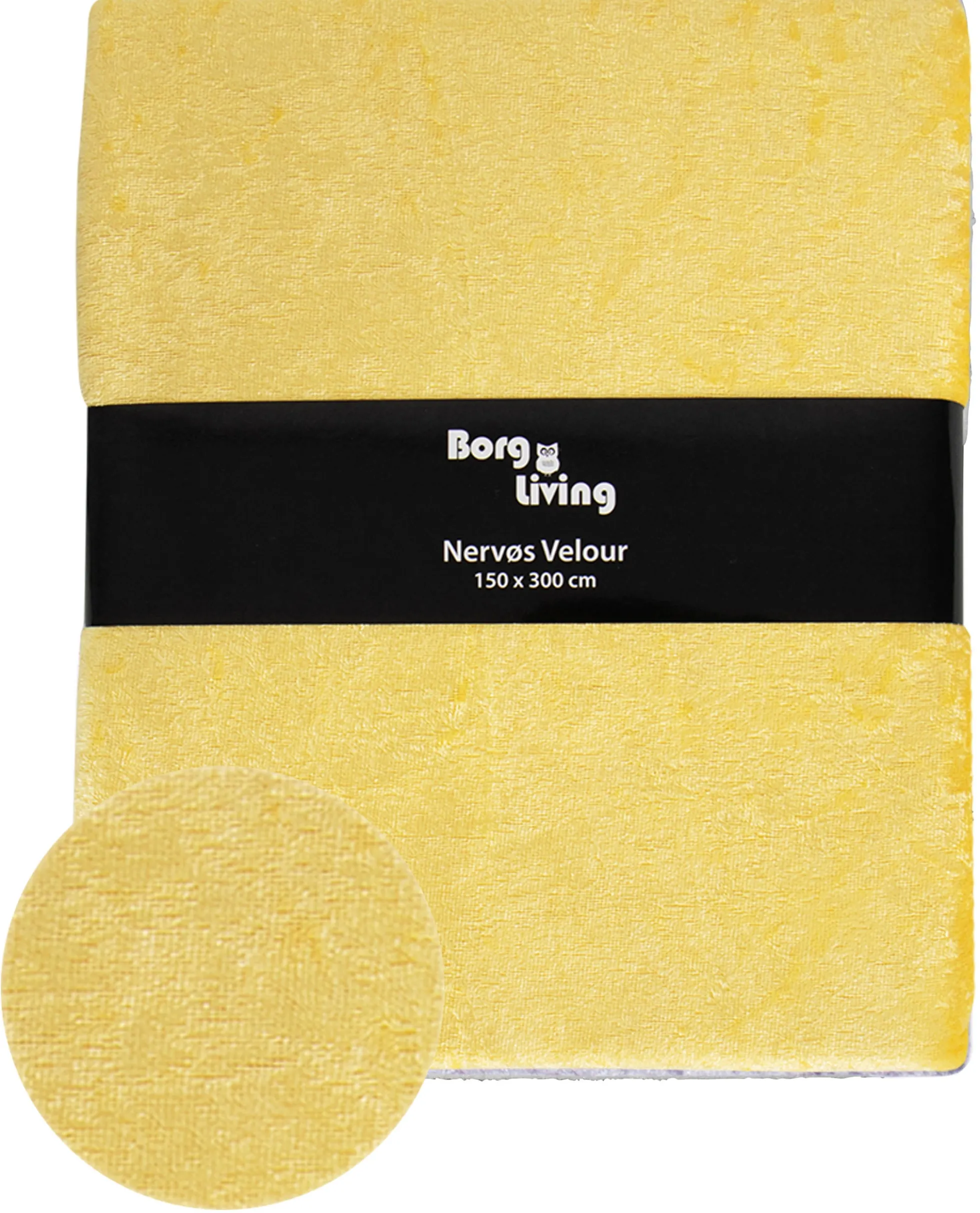 Gul velour dug - 3 meter dug - Nervøs velour - Blødt velour stof til borddug - Pakke med 3 meter