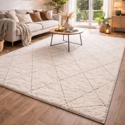 Gulvtæppe - Shaggy - 200x290 cm - Creme - Ideal Shaggy - Nordstrand Home