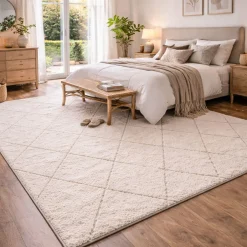 Gulvtæppe - Shaggy - 200x290 cm - Creme - Ideal Shaggy - Nordstrand Home