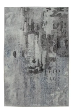Gulvtæppe - Stort gulvtæppe 200x300 cm - Grå løs tæppe med stone look & skridsikker bagside - Blødt gulvtæppe fra Nordstrand Home Molly