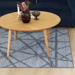 Gulvtæppe - Stort gulvtæppe 200x300 cm - Mørkegrå tæppe med skridsikker bagside - Løs tæppe fra Nordstrand Home Gry