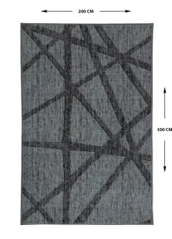 Gulvtæppe - Stort gulvtæppe 200x300 cm - Mørkegrå tæppe med skridsikker bagside - Løs tæppe fra Nordstrand Home Gry