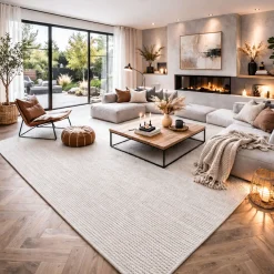 Gulvtæppe - Vævet - 300x400 cm - Creme - Copenhagen - Nordstrand Home