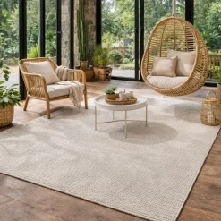 Gulvtæppe - Vævet - 200x290 cm - Creme - Copenhagen - Nordstrand Home