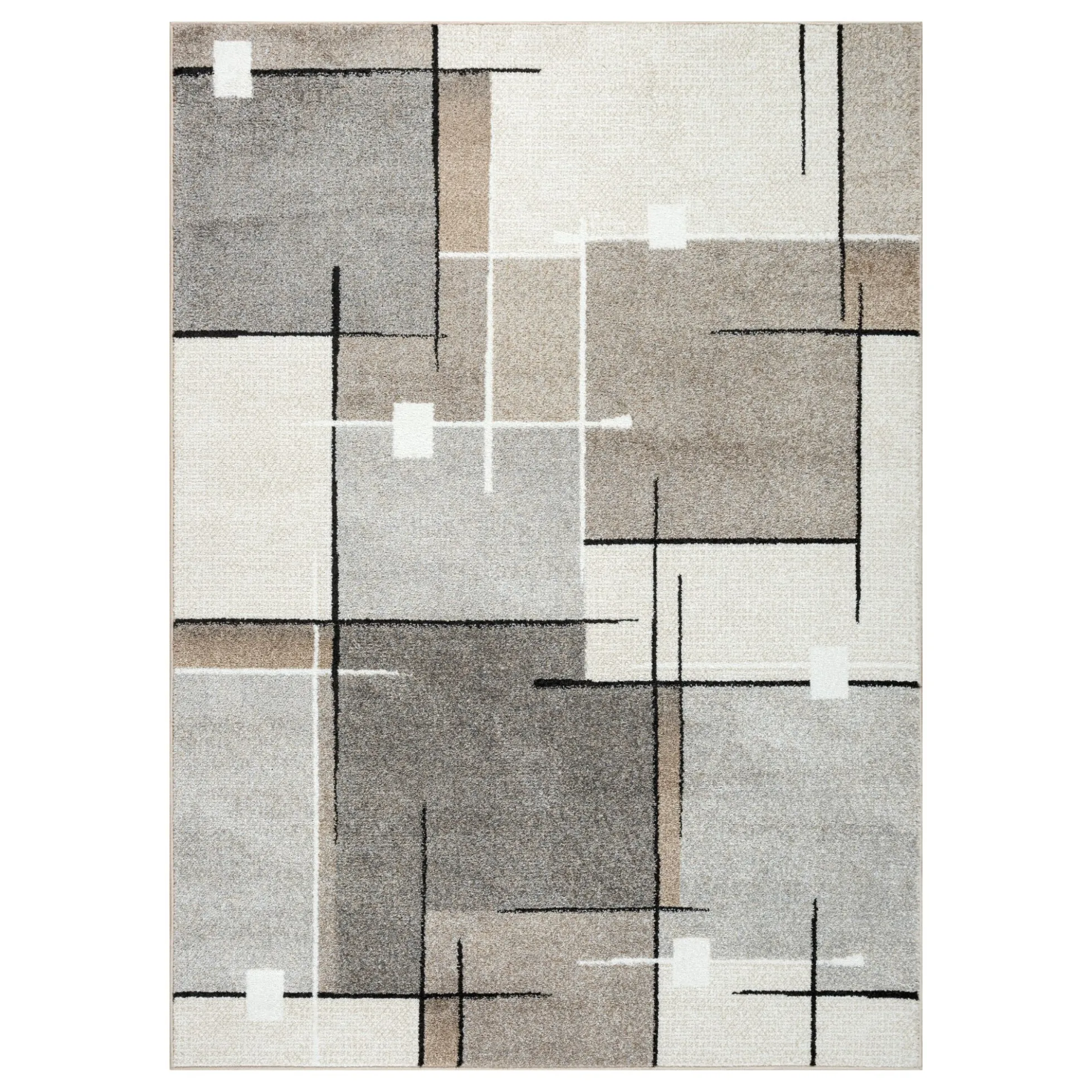 Gulvtæppe - 140x200 cm - Beige med mønster - Thales - Nordstrand Home