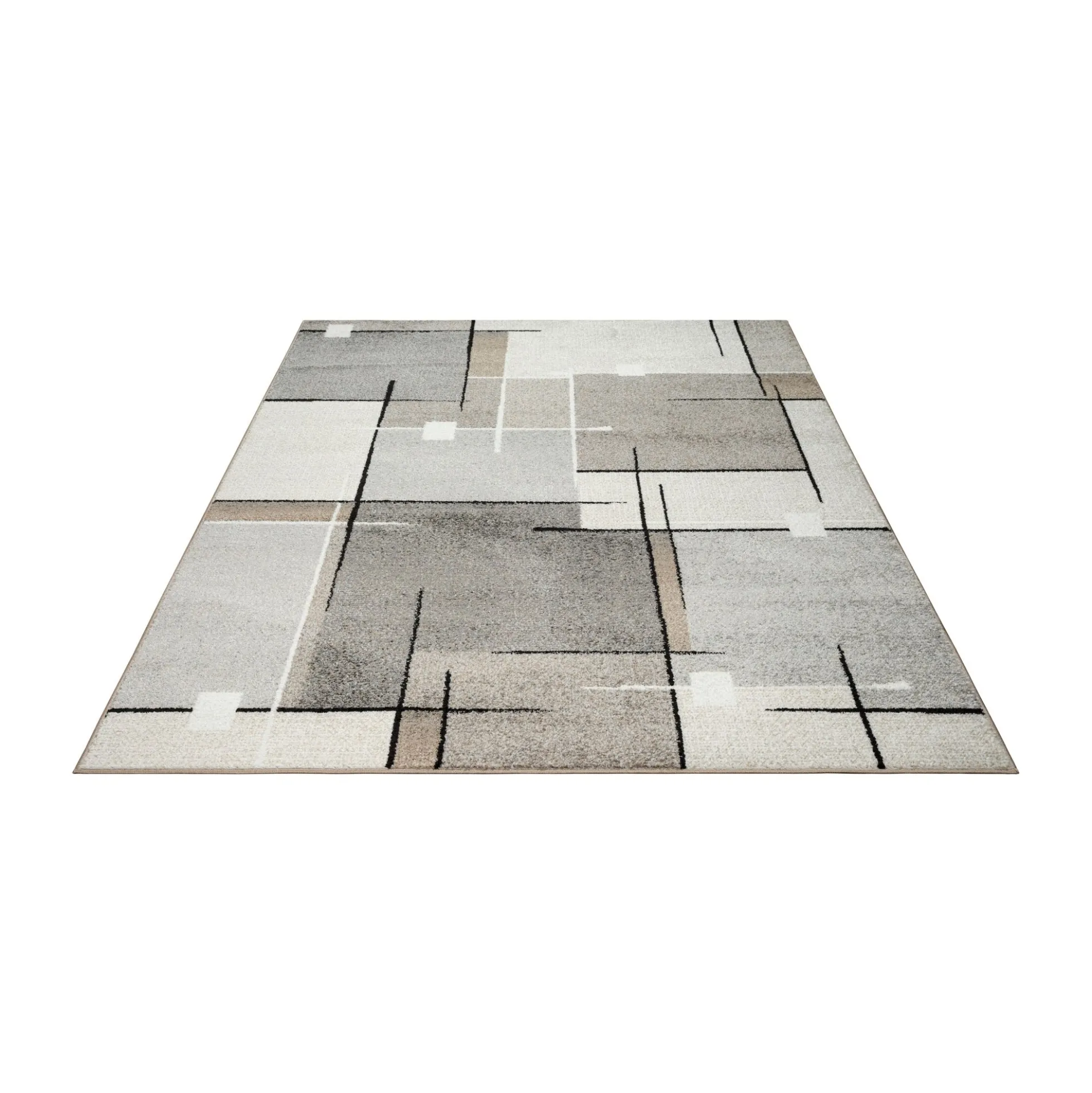 Gulvtæppe - 140x200 cm - Beige med mønster - Thales - Nordstrand Home