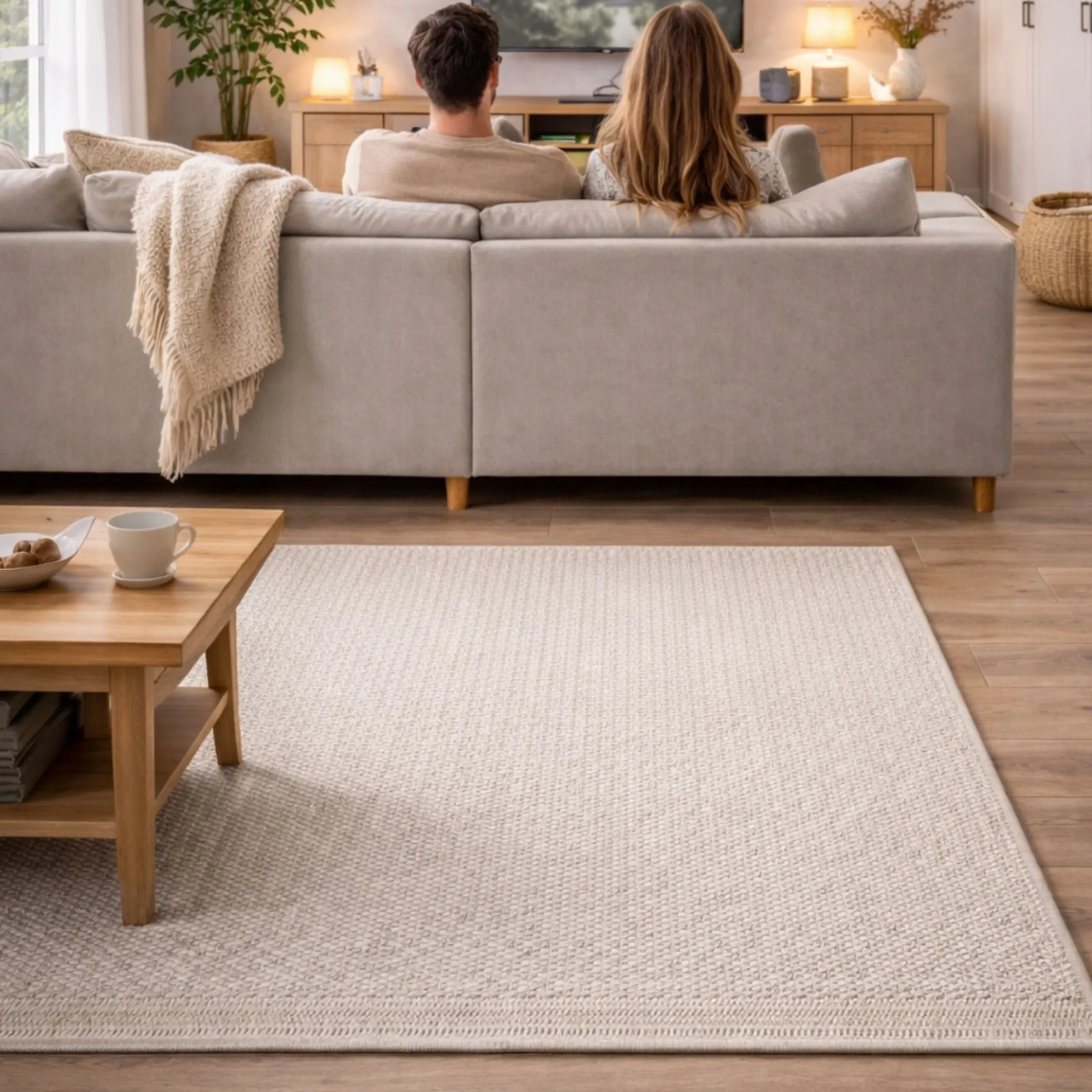 Gulvtæppe - 140x200 cm - Cremefarvet - Toronto - Nordstrand Home