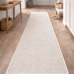 Gulvtæppe - 80x250 cm - Ekstra lang tæppeløber - Creme - Mira - Nordstrand Home