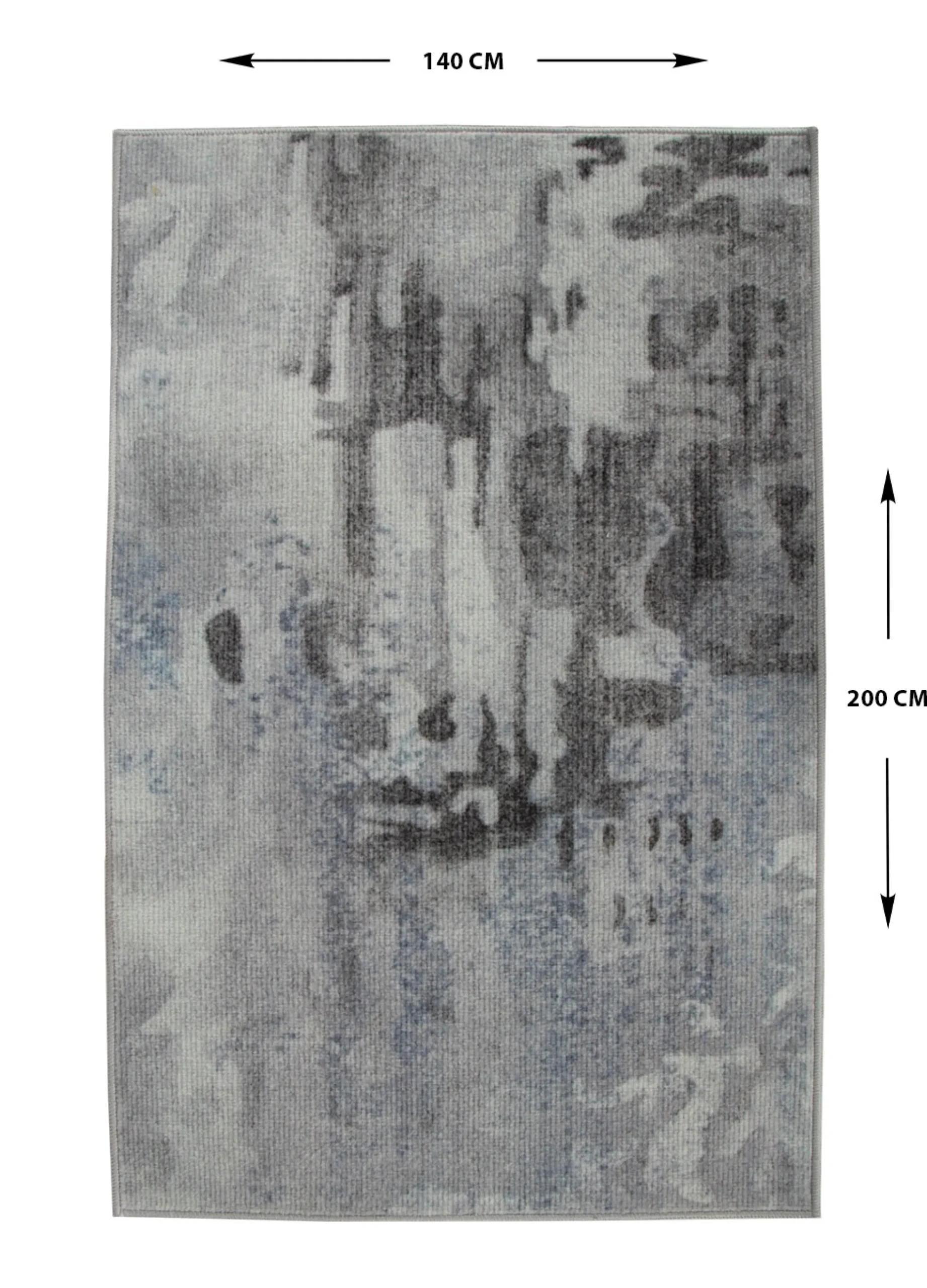 Gulvtæppe 140x200 cm - Grå løs tæppe med stone look & skridsikker bagside - Blødt gulvtæppe fra Nordstrand Home Molly