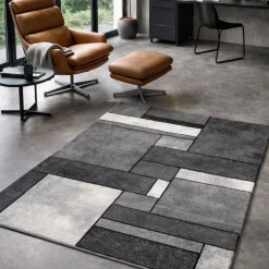 Gulvtæppe - 160x230 cm - Grå med mønster - Brilliance - Nordstrand Home