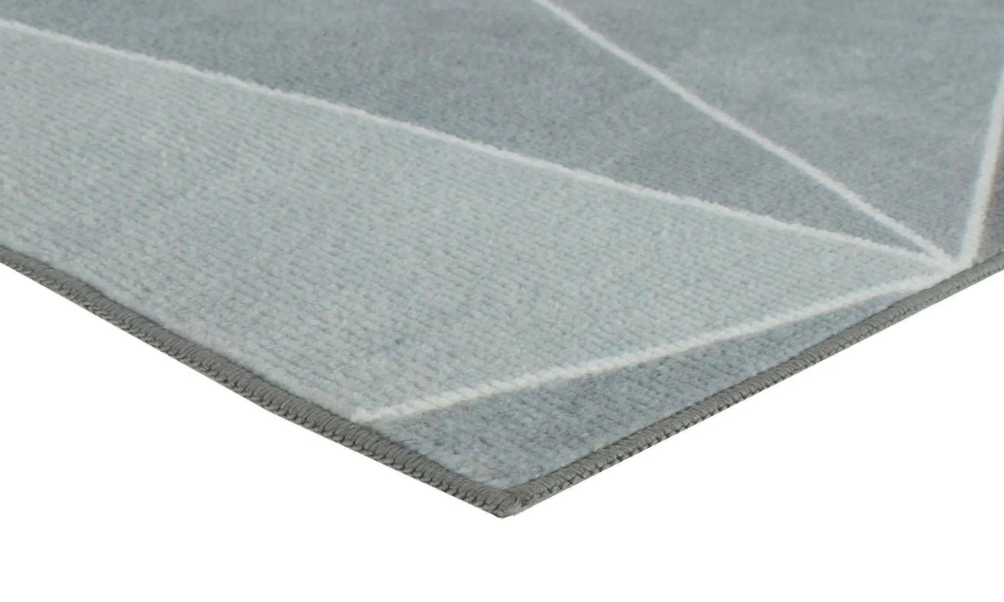 Gulvtæppe 160x230 cm - Løs tæppe med skridsikker bagside - Trekantede grafisk design i sorte og grå nuancer - Blødt gulvtæppe fra Nordstrand Home Laura